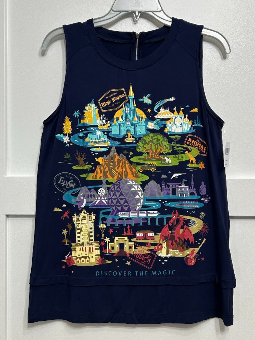 Disney Parks Discover the Magic WDW Attractions Tank Top, Medium, NWT